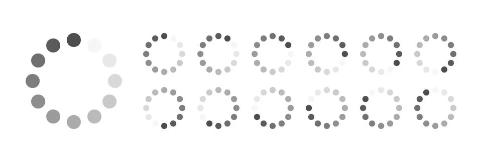 Circular Loading Buffering Icons Vector Stock Illustration