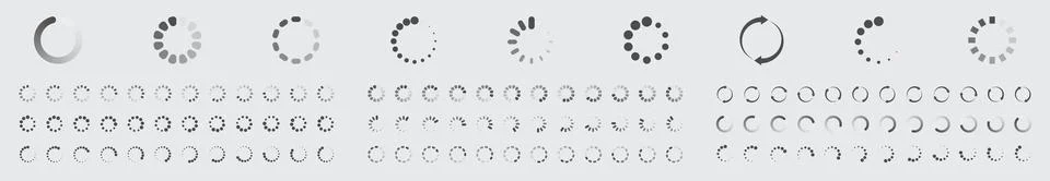 Circular Loading Buffering Icons Vector Set Stock Illustration