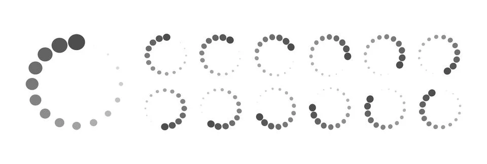 Circular Loading Buffering Icons Vector Illustrazione stock