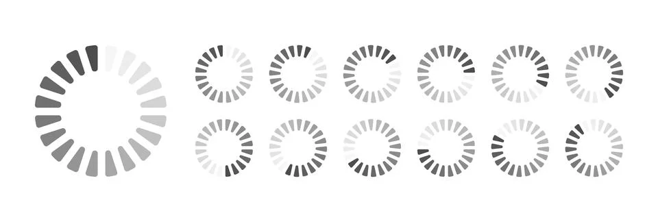 Circular Loading Buffering Icons Vector 스톡 일러스트