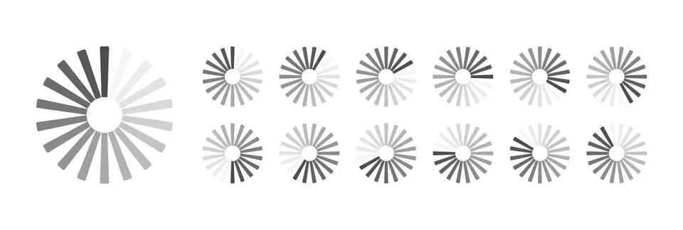 Circular Loading Buffering Icons Vector Illustrazione stock