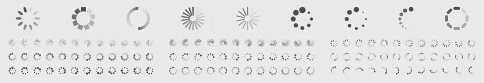 Circular Loading Buffering Icons Vector Set Ilustración de archivo