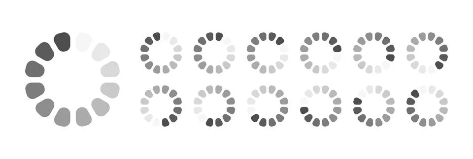 Circular Loading Buffering Icons Vector Stock Illustration