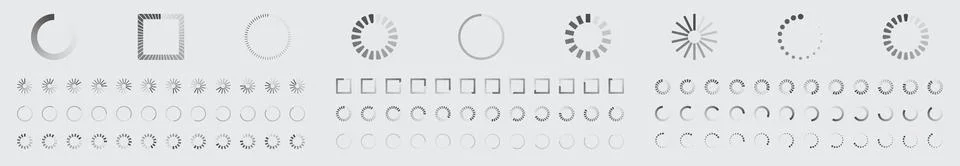 Circular Loading Buffering Icons Vector Set Ilustración de archivo