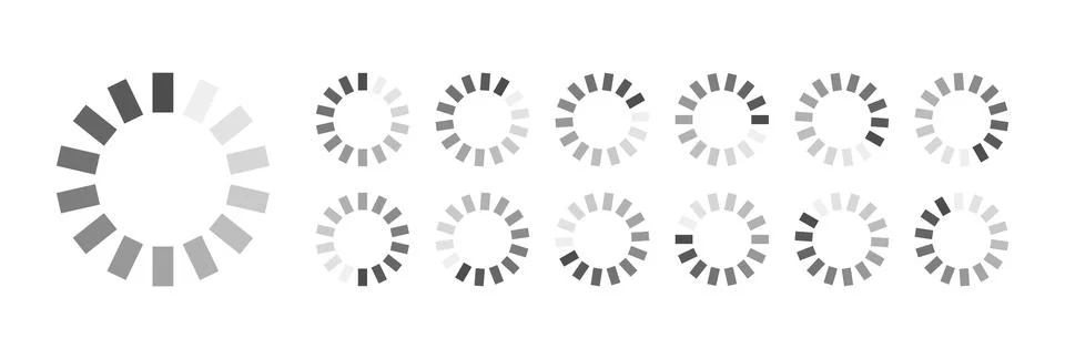 Circular Loading Buffering Icons Vector Stock Illustration