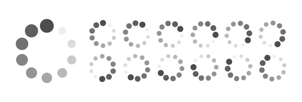 Circular Loading Buffering Icons Vector 스톡 일러스트