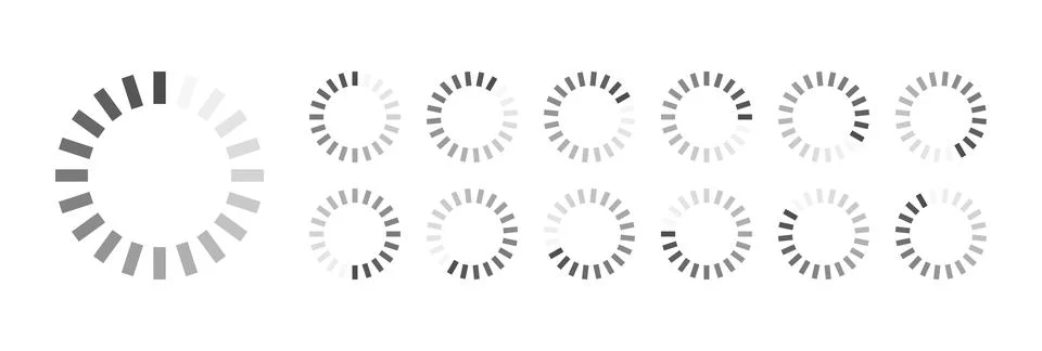 Circular Loading Buffering Icons Vector イラスト素材
