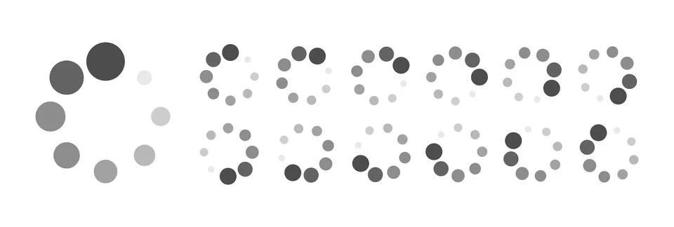 Circular Loading Buffering Icons Vector Stock Illustration