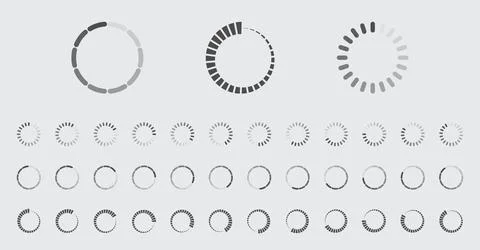 Circular Loading Buffering Icons Vector Set Stock Illustration
