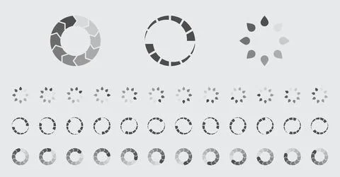 Circular Loading Buffering Icons Vector Set イラスト素材