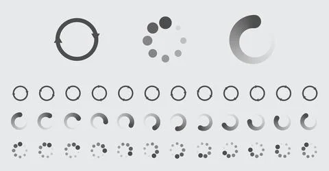 Circular Loading Buffering Icons Vector Set 스톡 일러스트