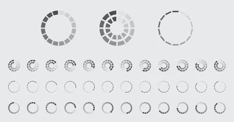 Circular Loading Buffering Icons Vector Set Stock Illustration