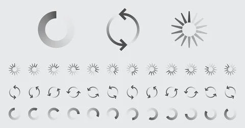 Circular Loading Buffering Icons Vector Set Illustrazione stock