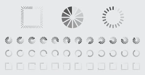 Circular Loading Buffering Icons Vector Set Ilustración de archivo