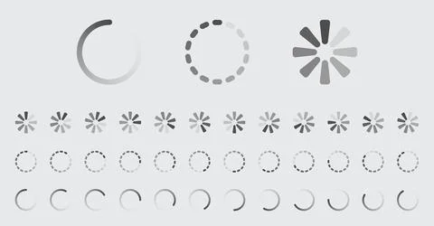 Circular Loading Buffering Icons Vector Set Stock Illustration
