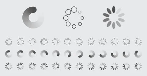 Circular Loading Buffering Icons Vector Set Stock Illustration