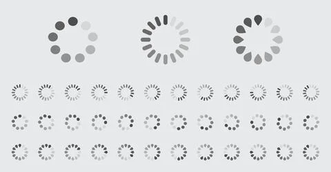 Circular Loading Buffering Icons Vector Set 스톡 일러스트