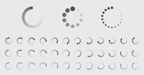 Circular Loading Buffering Icons Vector Set 스톡 일러스트