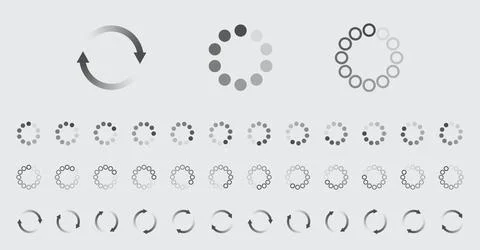 Circular Loading Buffering Icons Vector Set Stock Illustration