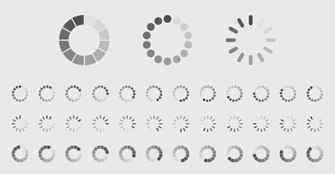 Circular Loading Buffering Icons Vector Set Stock Illustration