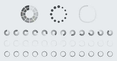 Circular Loading Buffering Icons Vector Set Stock Illustration