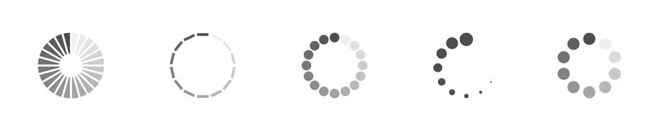 Circular Loading Buffering Icons Vector Video Ready for Animation Stock Illustration