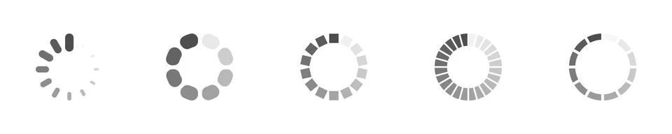 Circular Loading Buffering Icons Vector Video Ready for Animation Stock Illustration