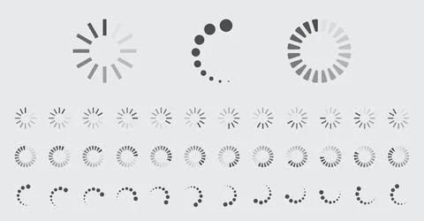 Circular Loading Buffering Icons Vector Set Illustrazione stock