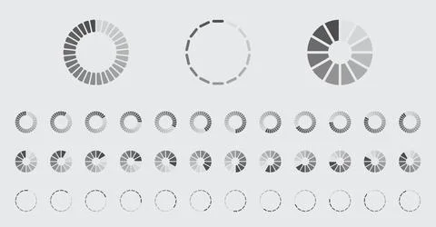 Circular Loading Buffering Icons Vector Set Ilustración de archivo
