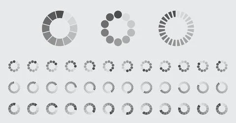 Circular Loading Buffering Icons Vector Set Illustrazione stock