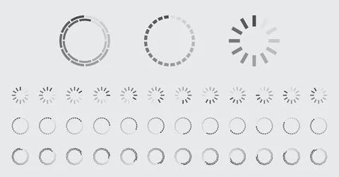 Circular Loading Buffering Icons Vector Set Stock Illustration