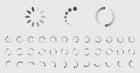 Circular Loading Buffering Icons Vector Set Illustrazione stock