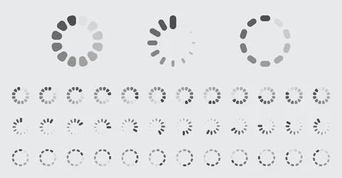Circular Loading Buffering Icons Vector Set Stock Illustration
