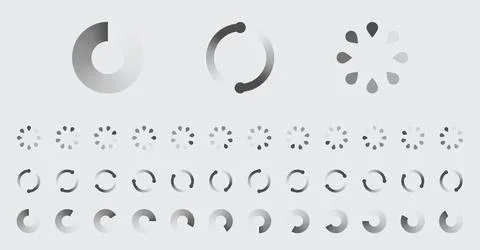 Circular Loading Buffering Icons Vector Set Ilustración de archivo