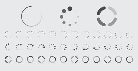 Circular Loading Buffering Icons Vector Set Ilustración de archivo