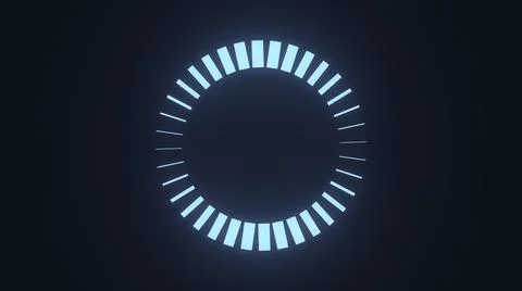 Circular loading icon in an app on dark background, conceptual illustration Illustrazione stock