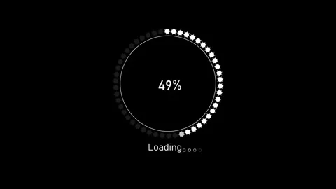Circular loading indicator percent and loading text simple digital progress.. Stock Footage 340385288