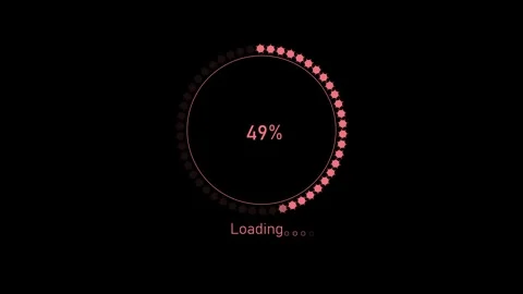 Circular loading indicator percent and loading text simple digital progress.. Stock Footage 340385289