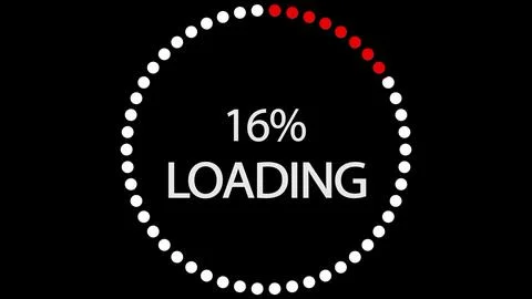 Circular loading indicator with red dots. Load from 1 to 100 percent. Loadi.. Stock Illustration