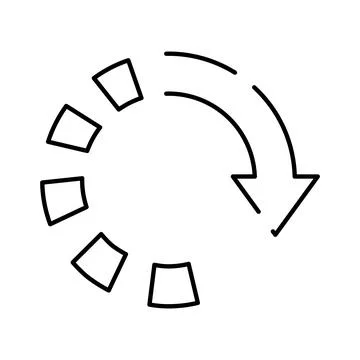 Circular loading indicator with refresh arrow icon Stock Illustration