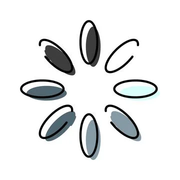 Circular loading indicator spinning on white background Stock Illustration