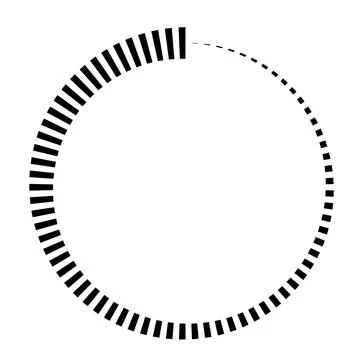 Circular Loading Indicator, stripes around circle logo countdown Stock Illustration