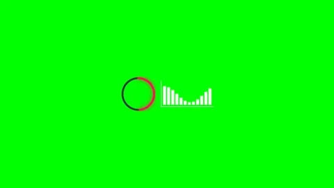 A circular loading indicator with a white bar graph on a bright green screen Stock Footage 341824547