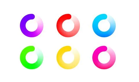 Circular loading of the program, color set. Vector illustration Stock Illustration
