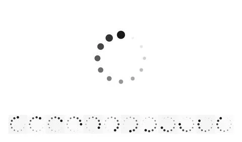 Circular loading of the program, frame-by-frame animation. Vector illustration Stockillustratie