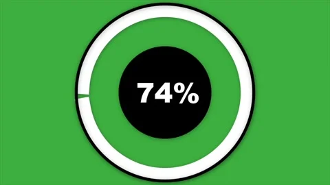 Circular loading progress animation from 0 to 100 percent on green screen Stock Footage 330849797