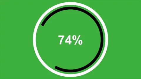 Circular loading progress animation from 0 to 100 percent on green screen Stock Footage 330850548