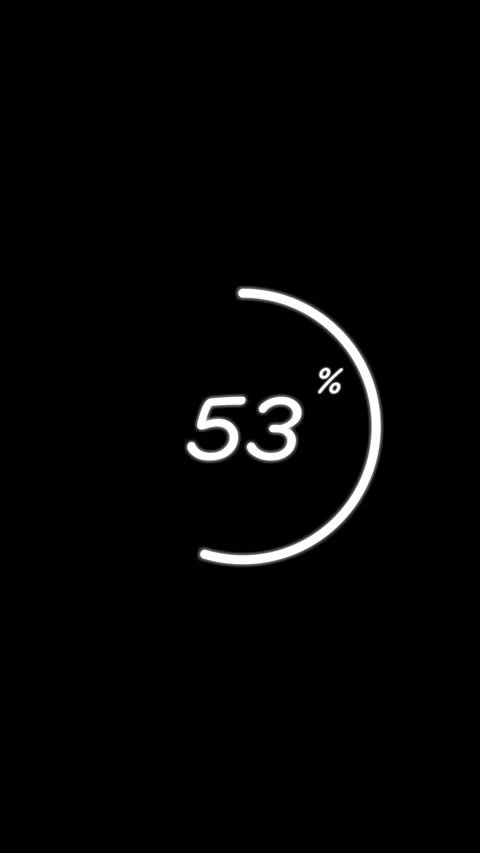 Circular Loading Progress Bar 0 to 100 Percent Animation Stock Footage 336747765