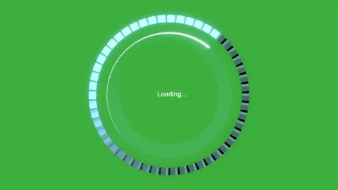 Circular loading progress bar animation with glowing neon light on green screen Stock-Footage 330850485