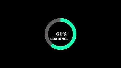 Circular loading progress bar animation with percentage counter on black ba.. Видео 334645017